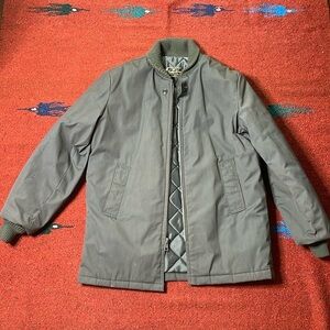 Timber King Quilted Faded Grey 70's Bomber Mens Sz 40 Utility Made in USA Jacket